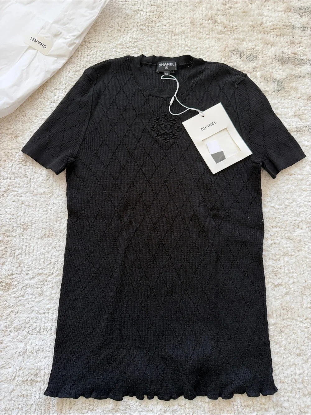 Chanel cotton/linen short sleeve top